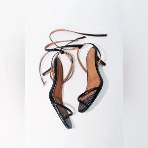 Cult of Coquette Tonia Black Snake Embossed Kitten Heel 60MM NWOB Size 8.5